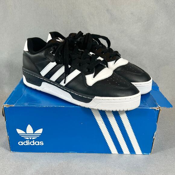 Adidas Rivalry Low Mens Black White Athletic Sneakers Size 10.5 - Picture 1 of 11